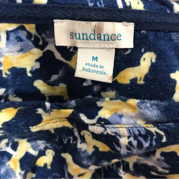 Sundance Dark Teal/Yellow Dog Print Knit Top Long Sleeve - Picture 5 of 6